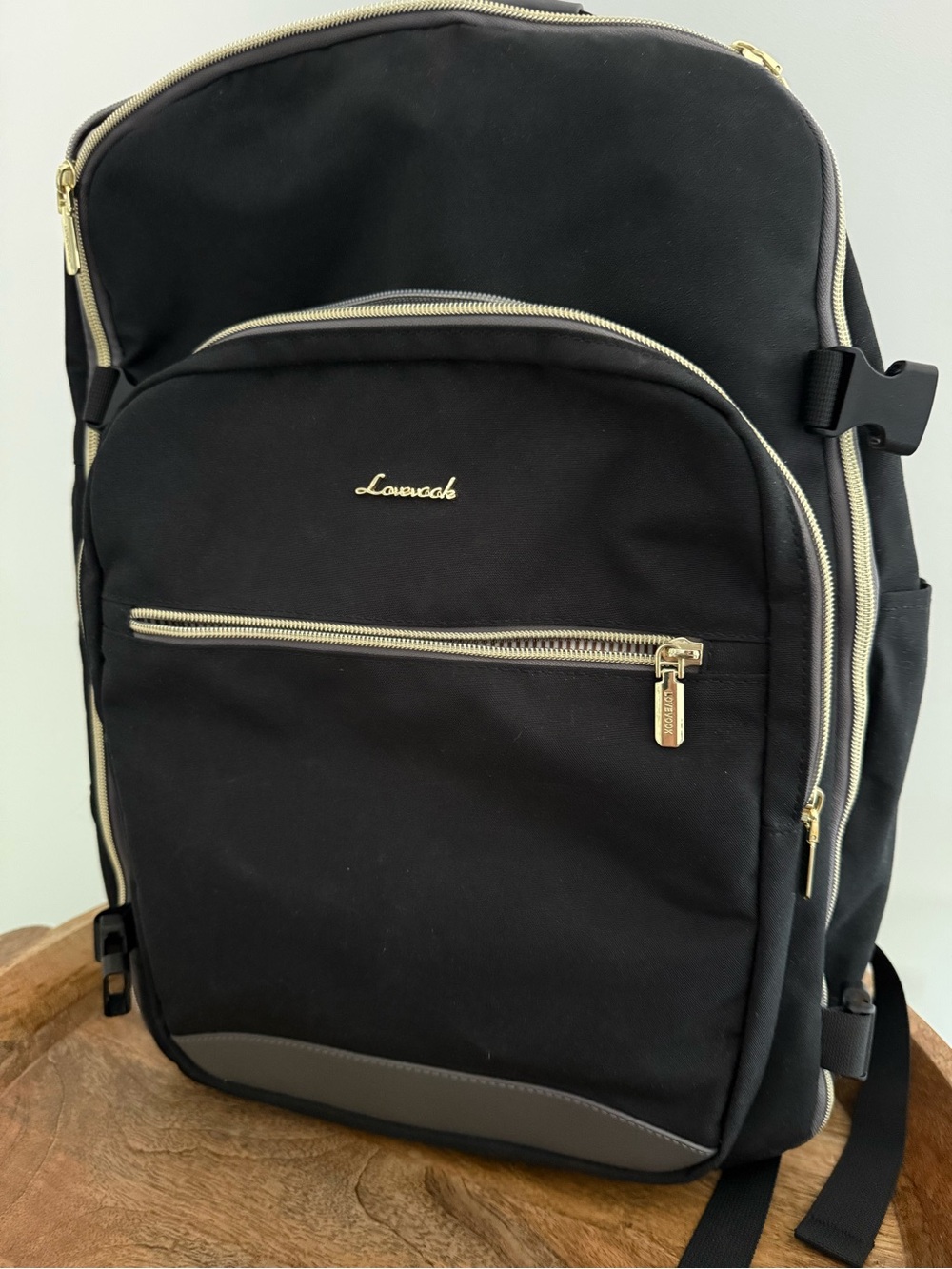 LOVEVOOK 40L Black Travel Backpack Carry On Laptop Bag 17.3